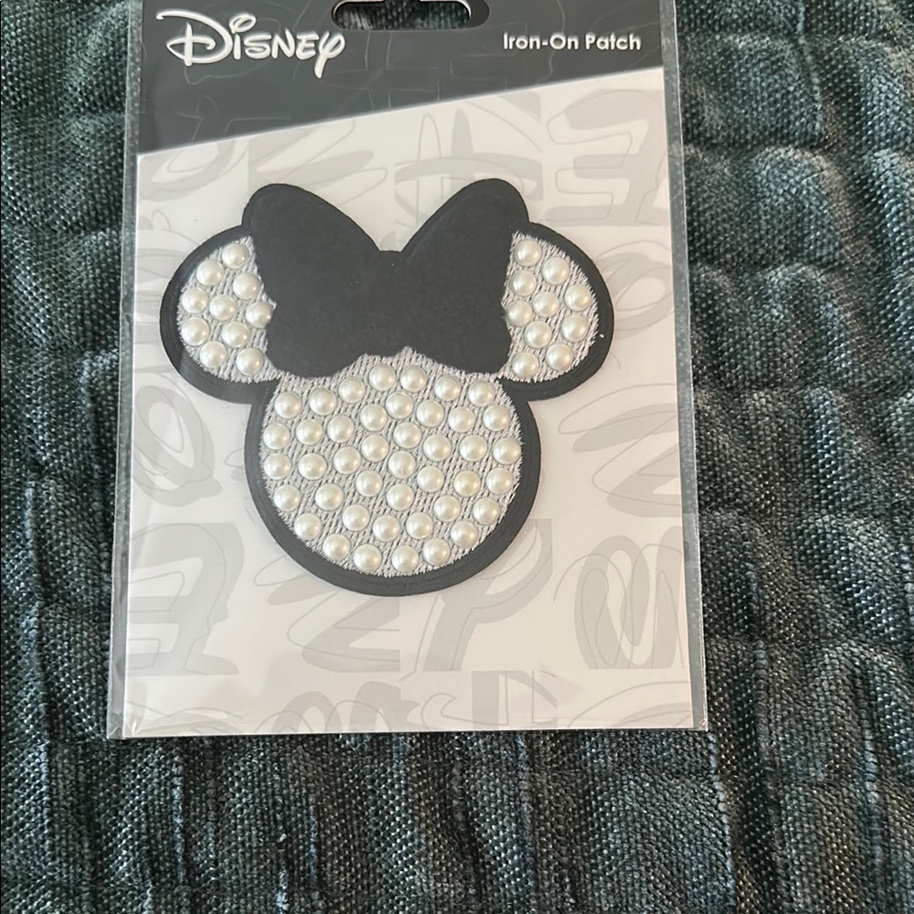 Disney Black and White Minnie Mouse Iron on Patch